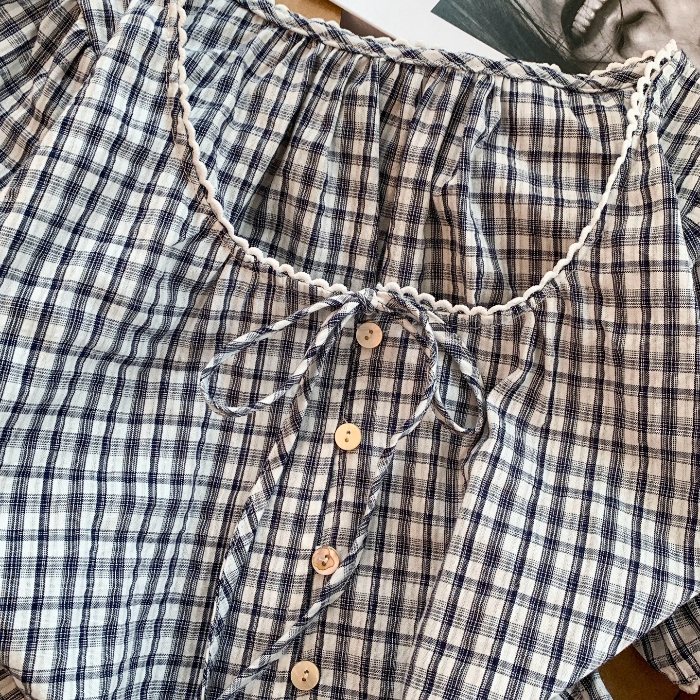 Korean Sweet Plaid Short Sleeve Shirt Women Summer New Design Niche Versatile Temperament Top - Style cd63e9 - Image 5